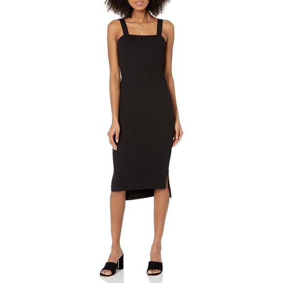 Dresses & Skirts - The Drop Women's Amelia Square-Neck Strappy Bodycon Midi Tank Dress-Black-Small